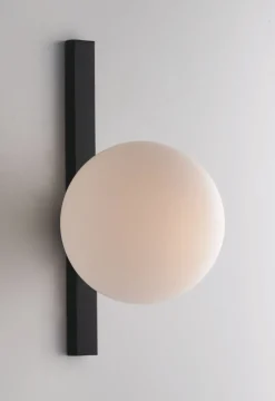 Wandlampe Schwarz Weiß Glaskugel E14 B:14 cm blendarm