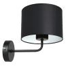 Wandlampe Schwarz Weiß Stoff Metall H:23 cm wohnlich