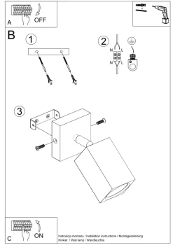 Wandlampe Spot verstellbar GU10 eckig Modern Holz