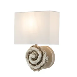 Wandlampe Stoff 31,8 cm hoch Creme Weiß