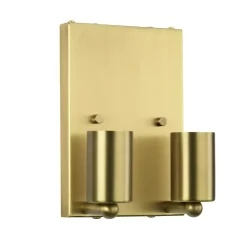 Wandlampe Stoff Creme Messing Up Down wohnlich