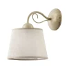 Wandlampe Stoff in Creme LOCOLA Bett Flur Leuchte