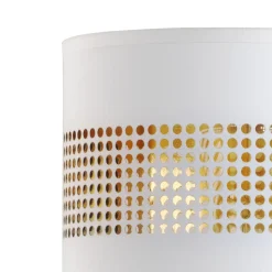 Wandlampe Stoff Metall Weiß Gold E27 Modern