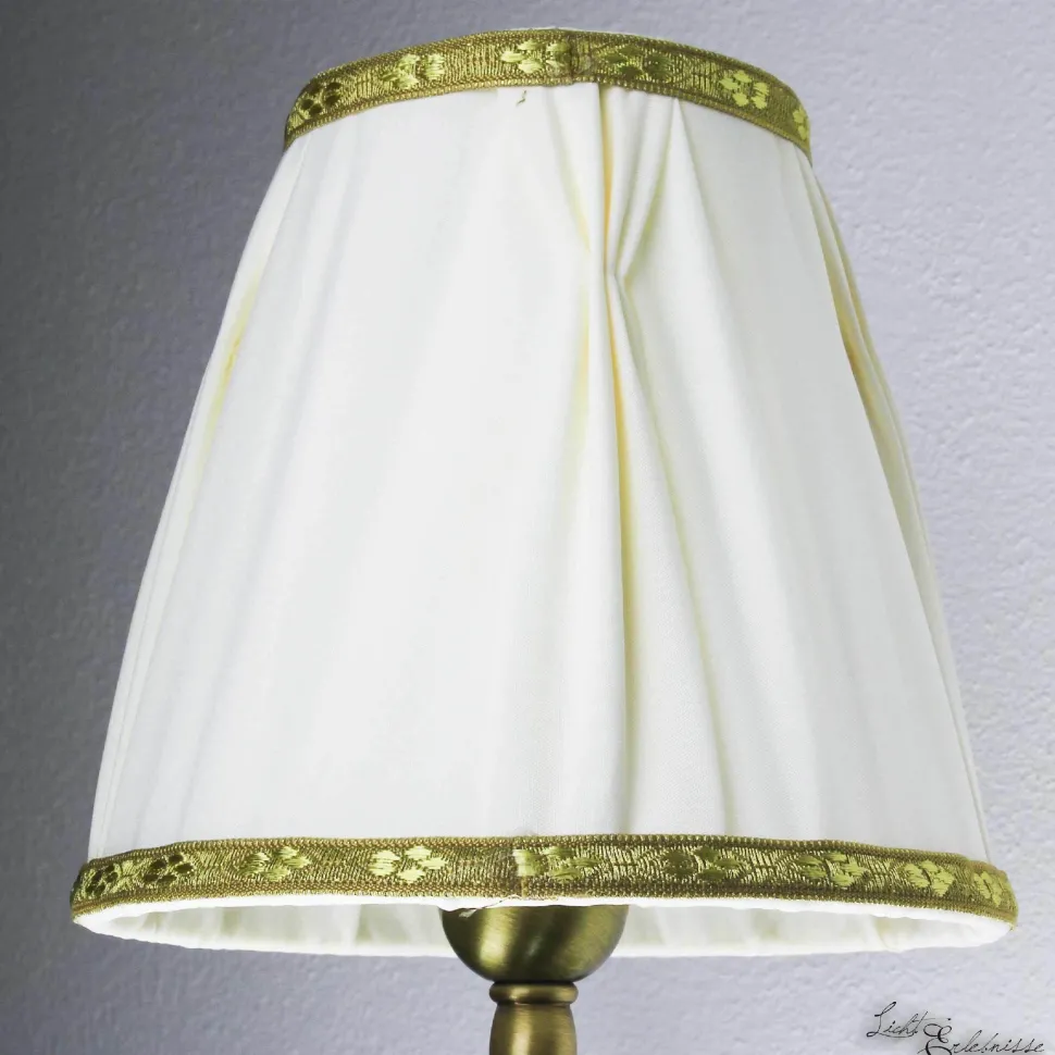 Wandlampe Stoffschirm Weiß aus Echt-Messing