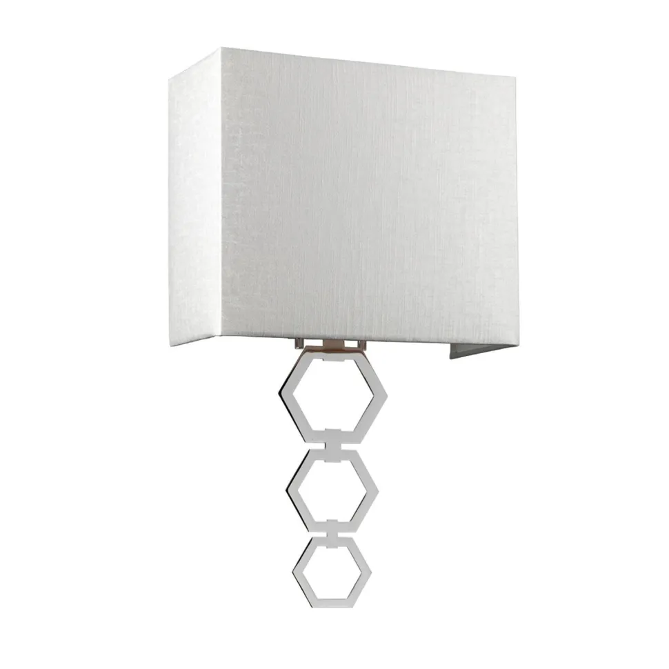 Wandlampe Up Down Creme Chrom Stoff Metall Modern