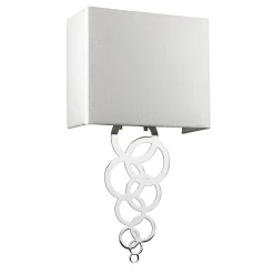 Wandlampe Up Down E27 Creme Chrom Stoff Metall