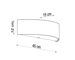 Wandlampe Up Down Schwarz Stoff Glas 45 cm indirekt