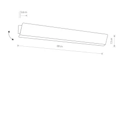 Wandlampe Up Down Schwarz 3000 K 1700 lm Metall 68 cm