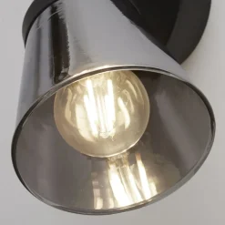 Wandlampe verstellbar Schwarz Rauchgrau E14 Glasschirm