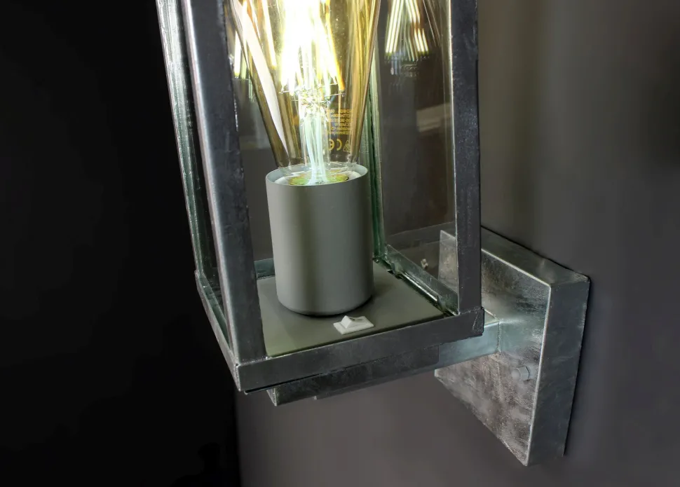 Wandlampe Vintage Aluminium in Zink IP44 E27 B:11 cm