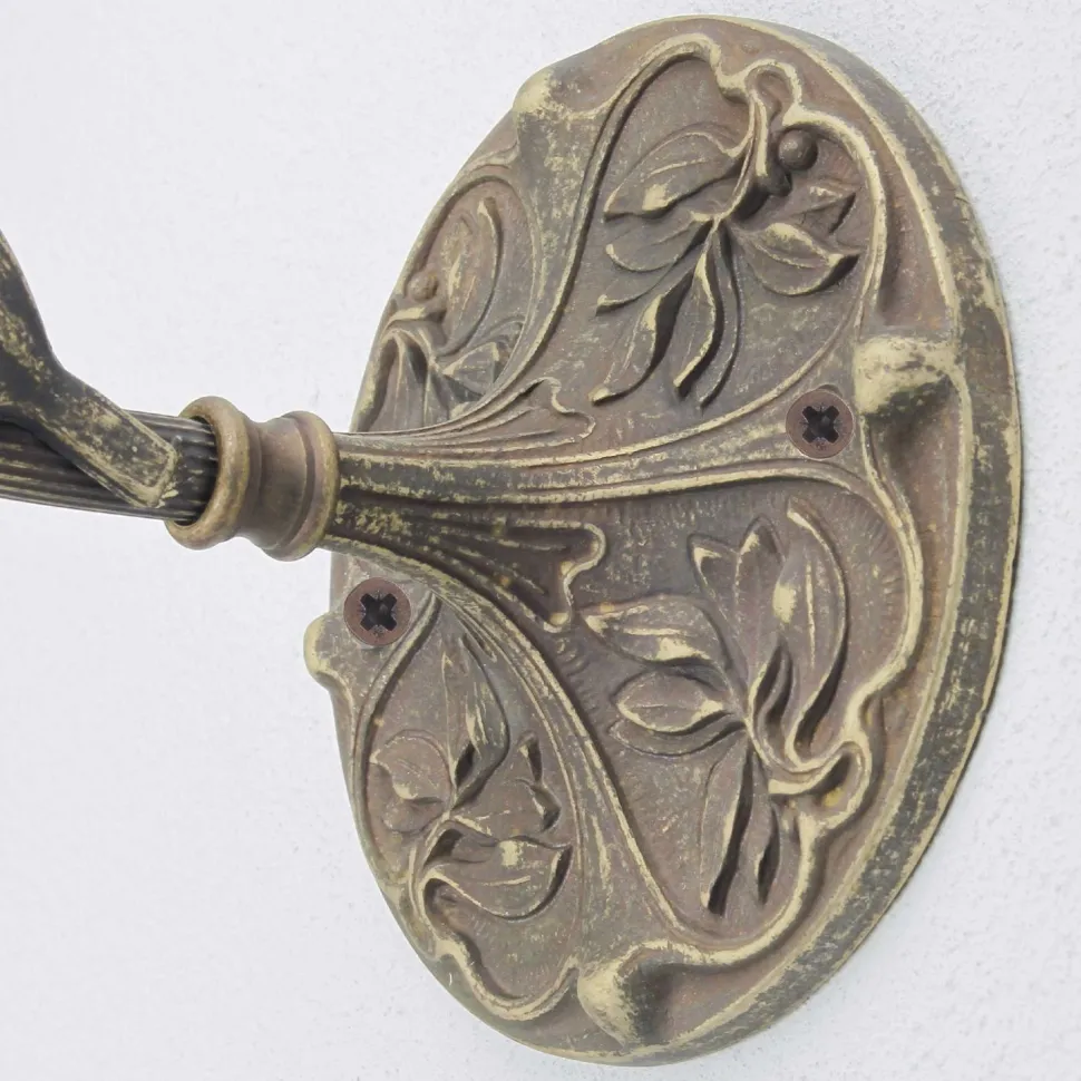 Wandlampe Weiß aus Glas und Echt-Messing