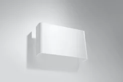 Wandlampe Weiß Metall eckig Modern flach SPURIA