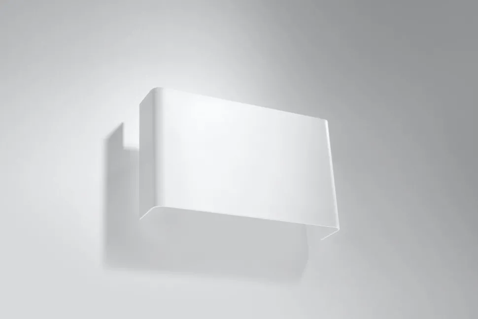 Wandlampe Weiß Metall eckig Modern flach SPURIA