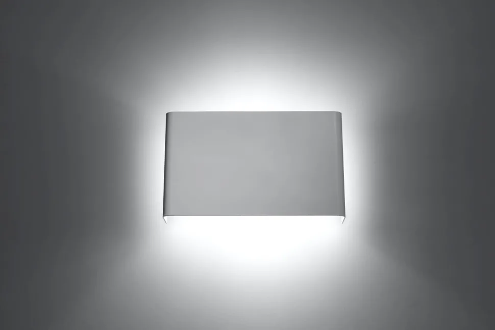 Wandlampe Weiß Metall eckig Modern flach SPURIA