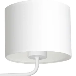 Wandlampe Weiß Stoffschirm Metall E27 H:24 cm blendarm