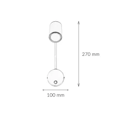 Wandlampe Weiß verstellbar Metall GU10 mit Schalter