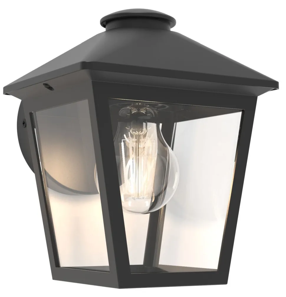 Wandlaterne außen Aluminium Glas E27 IP44 20 cm hoch