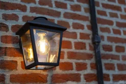 Wandlaterne außen Aluminium Glas E27 IP44 20 cm hoch