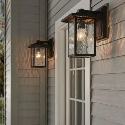 Wandlaterne außen Aluminium Glas E27 IP44 34,2 cm hoch