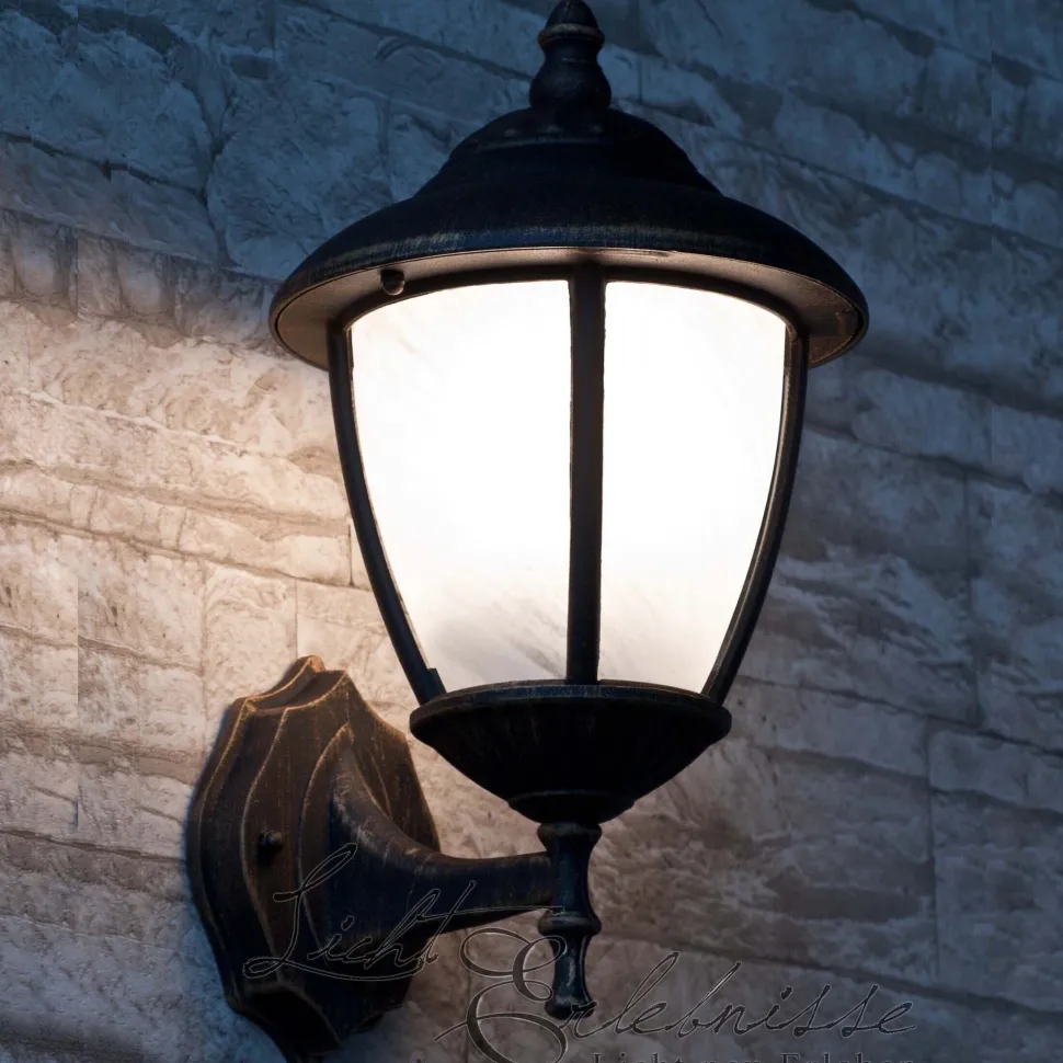 Wandlaterne für Außen Wandleuchte MADRID gold antik