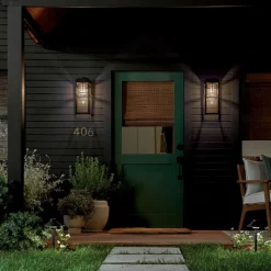 Wandlaterne Schwarz für E27 IP44 45,7 cm hoch Vintage