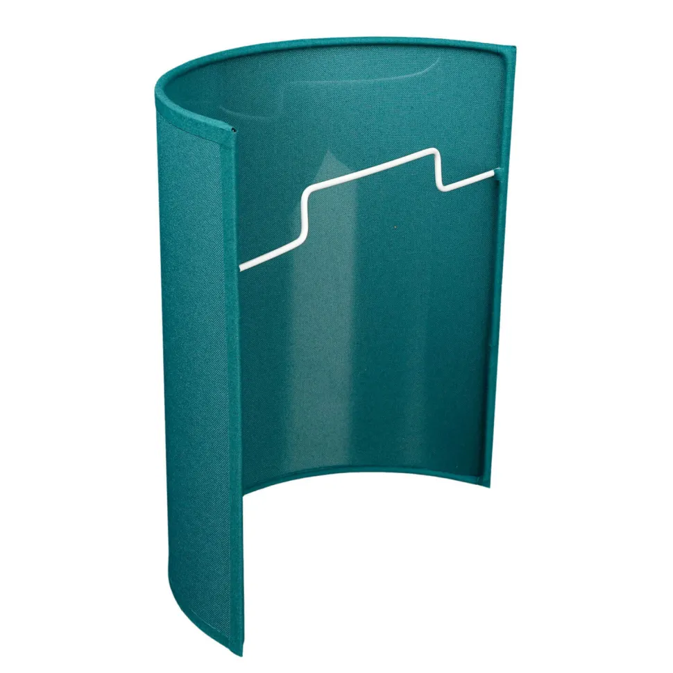 Wandleuchte ALICE Stoff Schirm Petrol halbrund Loft