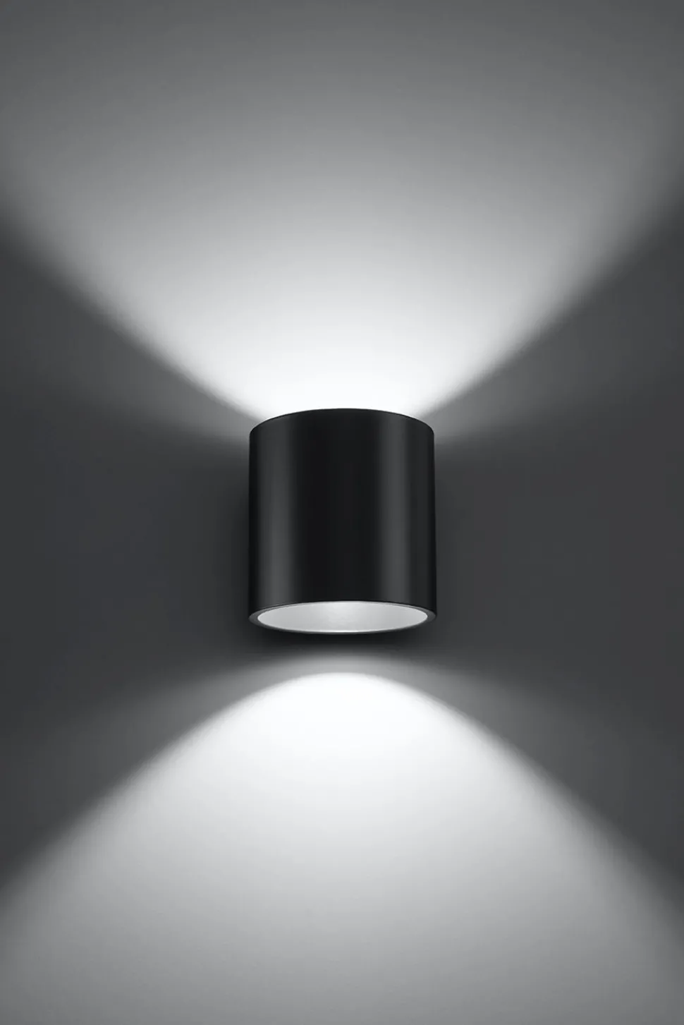 Wandleuchte Anthrazit Metall klein H:10cm rund VALERYA