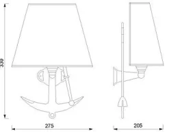 Wandleuchte Antik aus Messing Maritim edel