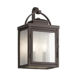 Wandleuchte außen Aluminium Glas H: 37,2 cm IP44 in Bronze