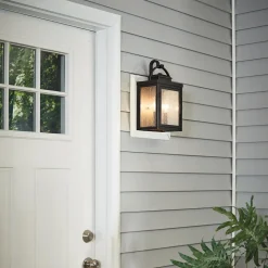 Wandleuchte außen Aluminium Glas H: 37,2 cm IP44 in Bronze