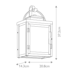 Wandleuchte außen Aluminium Glas H: 37,2 cm IP44 in Bronze