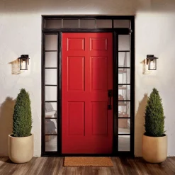 Wandleuchte außen Aluminium Glas E27 IP44 25,8 cm hoch