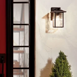 Wandleuchte außen Aluminium Glas E27 IP44 25,8 cm hoch