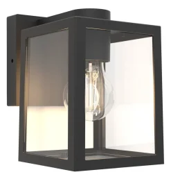 Wandleuchte außen Aluminium Glas E27 IP44 H:18,4 cm