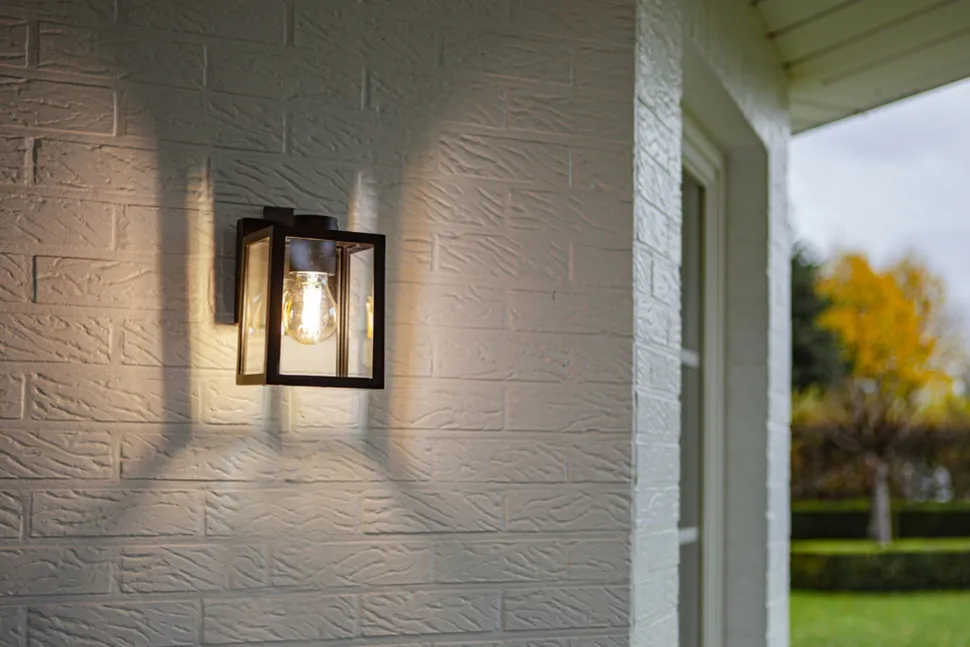 Wandleuchte außen Aluminium Glas E27 IP44 H:18,4 cm