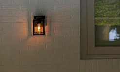 Wandleuchte außen Aluminium Glas E27 IP44 H:18,4 cm