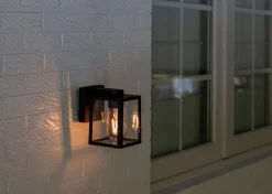 Wandleuchte außen Aluminium Glas E27 IP44 H:18,4 cm