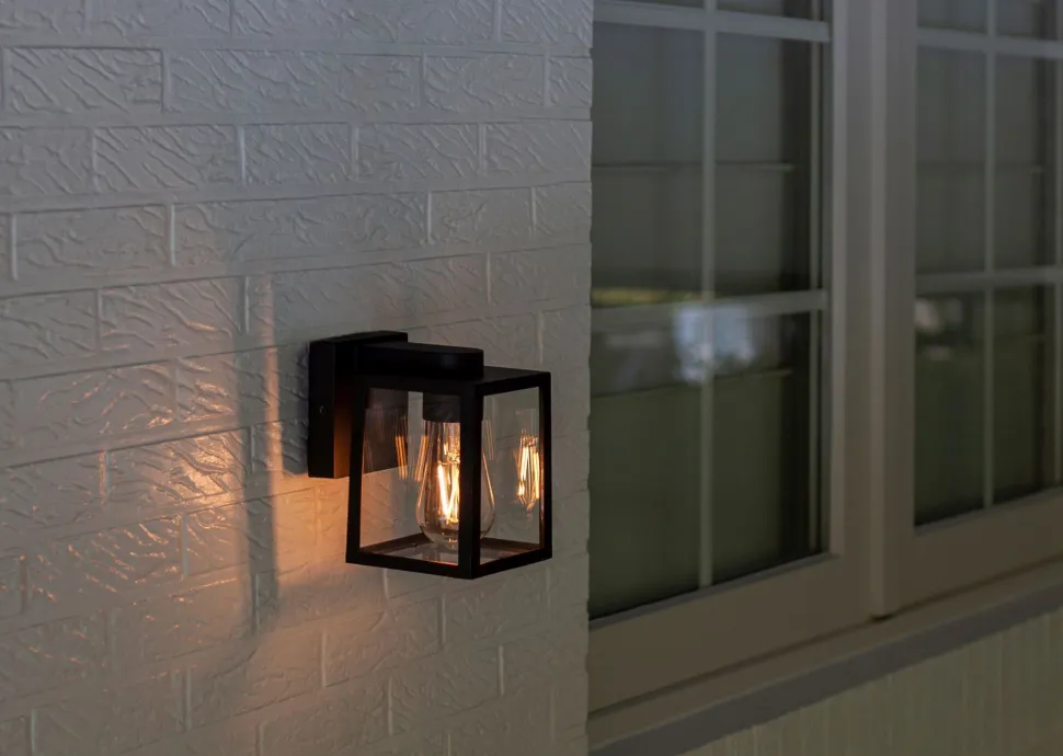 Wandleuchte außen Aluminium Glas E27 IP44 H:18,4 cm