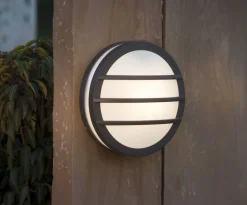 Wandleuchte Außen Aluminium E27 IP54 Ø26 cm blendarm