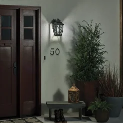 Wandleuchte außen Aluminium Glas Rustikal IP44 NOLDRA