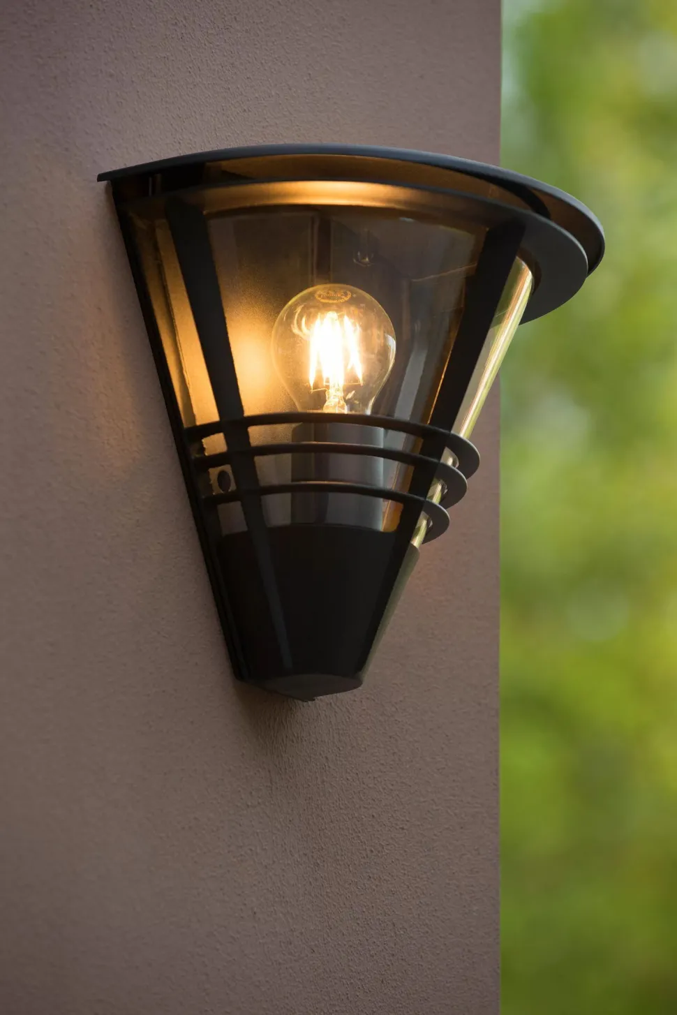 Wandleuchte Außen Aluminium Schwarz IP44 E27 T:27 cm