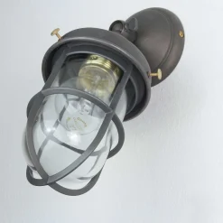 Wandleuchte Außen aus Echt-Messing in Bronze