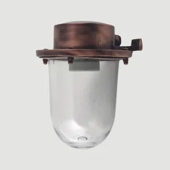 Wandleuchte außen aus Messing Glas E27 IP64 H: 18 cm