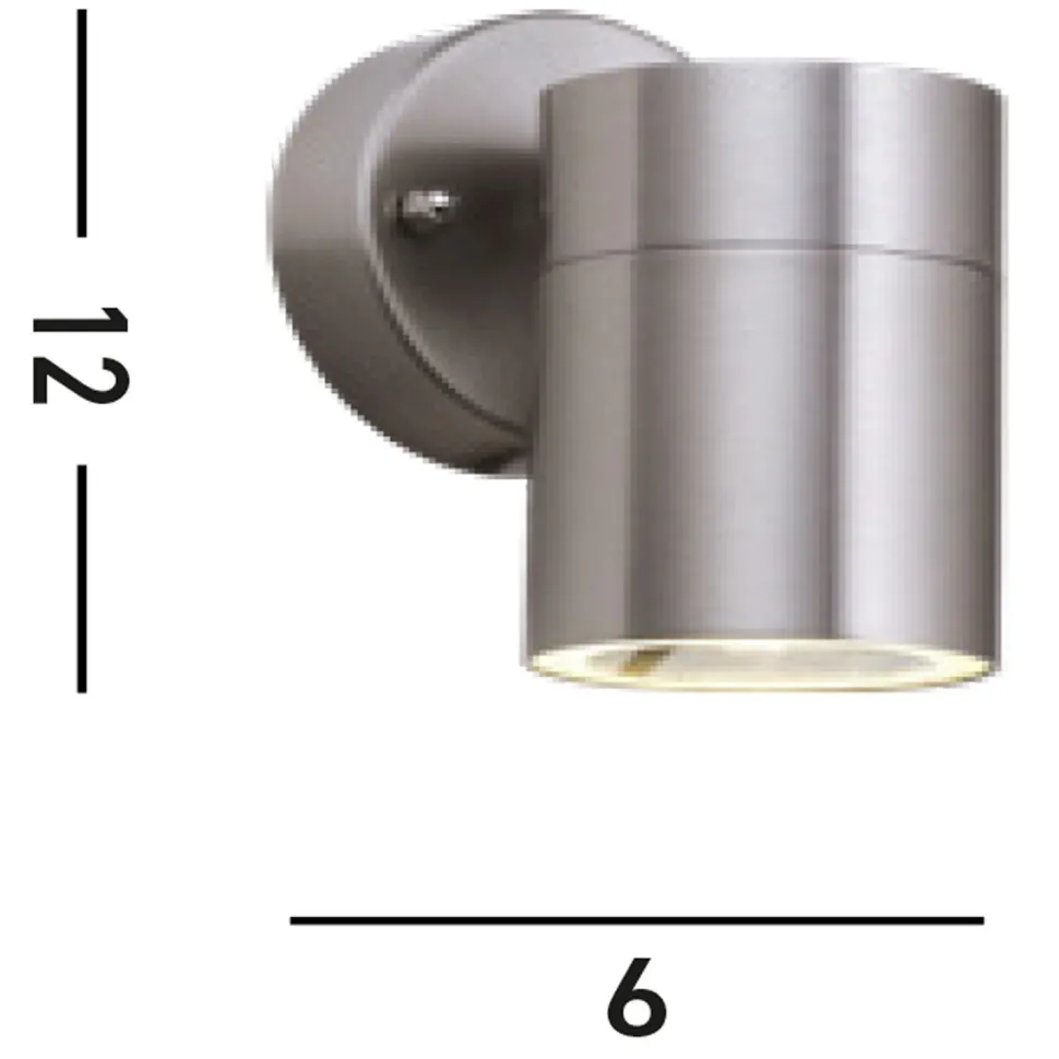 Wandleuchte Außen Downlight Stahl IP44 GU10 H:12 cm