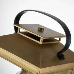 Wandleuchte außen E27 IP44 44,5 cm hoch in Messing antik