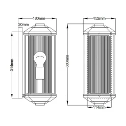 Wandleuchte außen E27 IP44 38,3 cm hoch blendarm DORKING