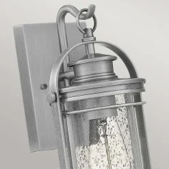 Wandleuchte außen E27 IP44 H: 28,9 cm Aluminium Glas