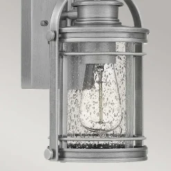 Wandleuchte außen E27 IP44 H: 28,9 cm Aluminium Glas