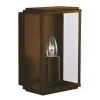 Wandleuchte außen E27 IP44 Rostbraun Glas Edelstahl BOX
