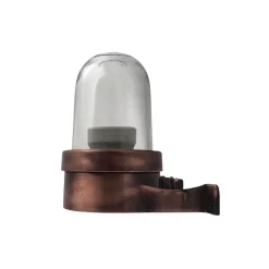 Wandleuchte außen Echt-Messing Glas E27 IP64 H: 15 cm